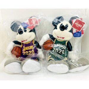 Mickey Mouse 12" LA Lakers and Milwaukee Bucks NBA Disney Plush Toys 2020 NWT